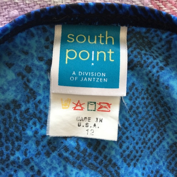 Blue and black pattern tankini size 12 - Picture 4 of 4